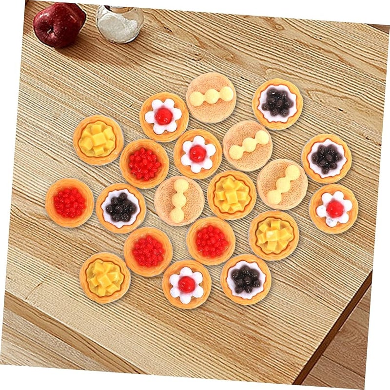 20 Pcs Realistic Resin Egg Tart Display Models For Shop Window Photography Props - Image 3